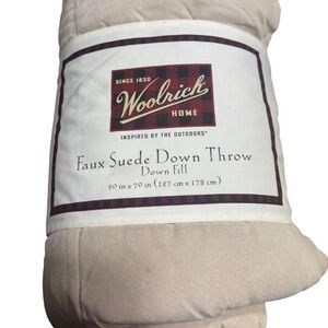 Woolrich Home Faux Suede Down Throw 50 in x 70 beige